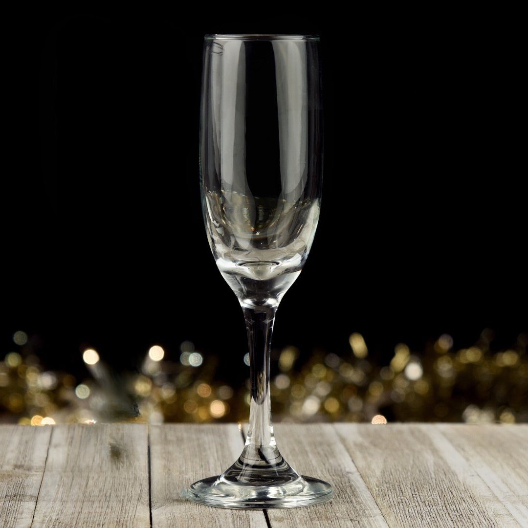 1 x Custom Engraved Champaign Glass - Star Squiggle Hash