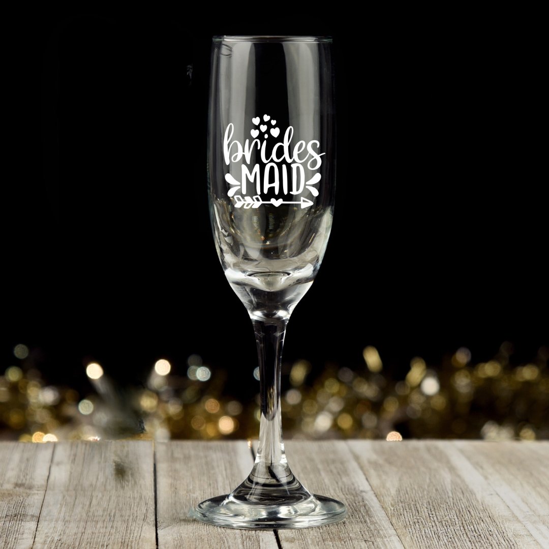 1 x Custom Engraved Champaign Glass - Star Squiggle Hash