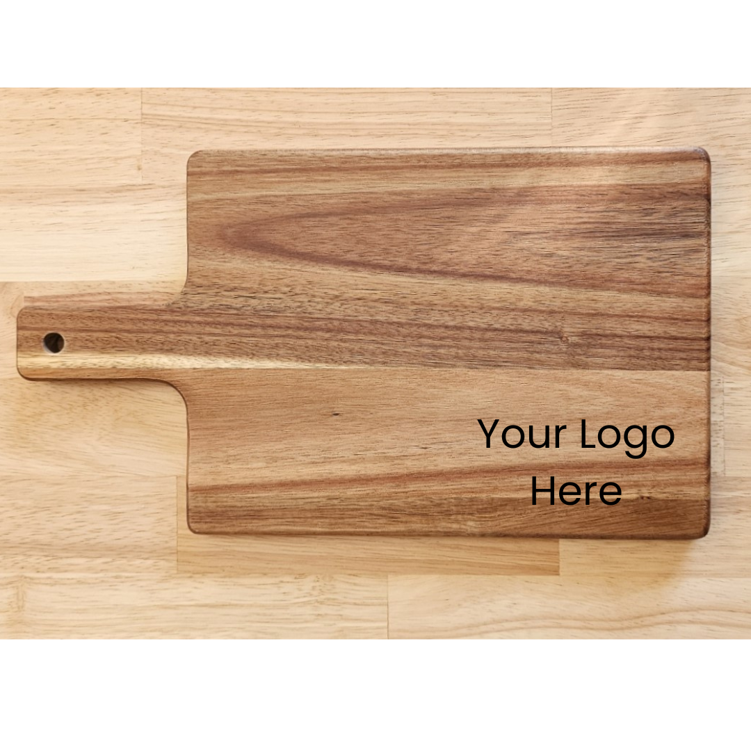 Laser Engraved Acacia Paddle Board.