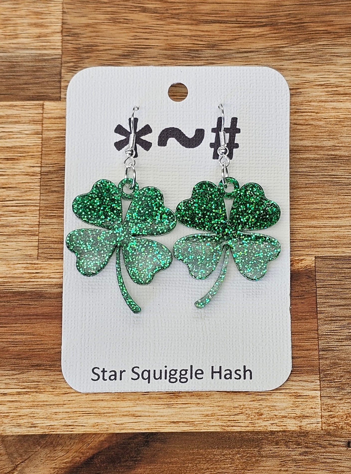 Lucky Clover Glitter Earrings – St. Patrick's Day Special