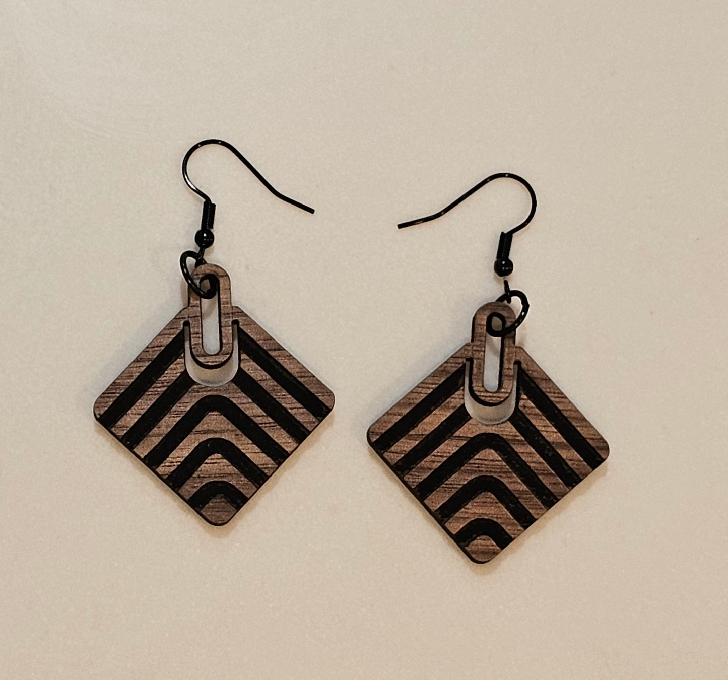 Engraved Rounded Square Earrings