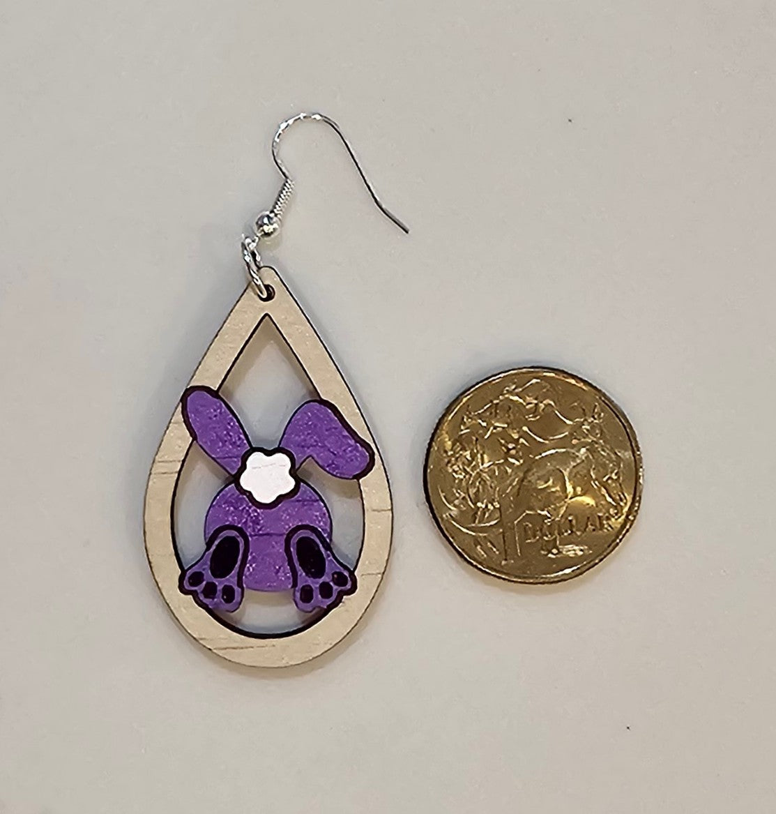 Hand Painted Easter Bunny Earrings