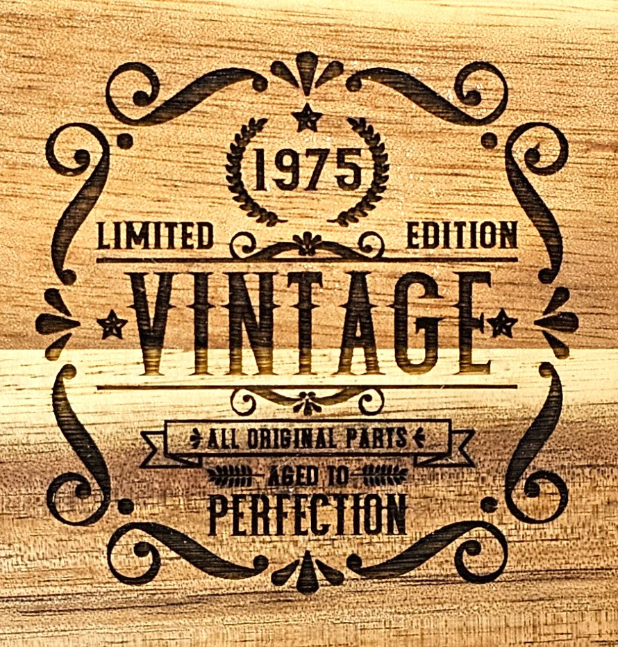 Milestone Birthday Bundle – Slate Coasters & Acacia Serving Board