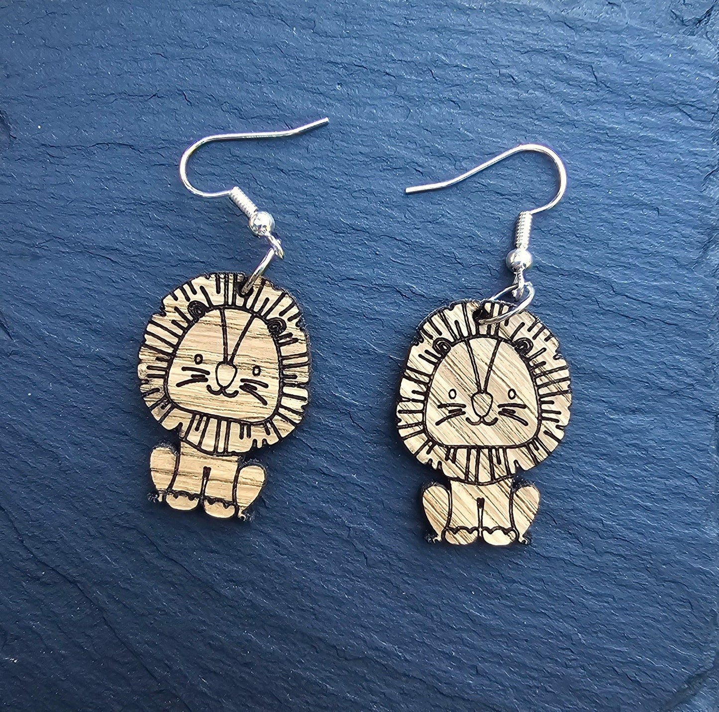 Lion Earrings. Free Shipping. - Star Squiggle Hash