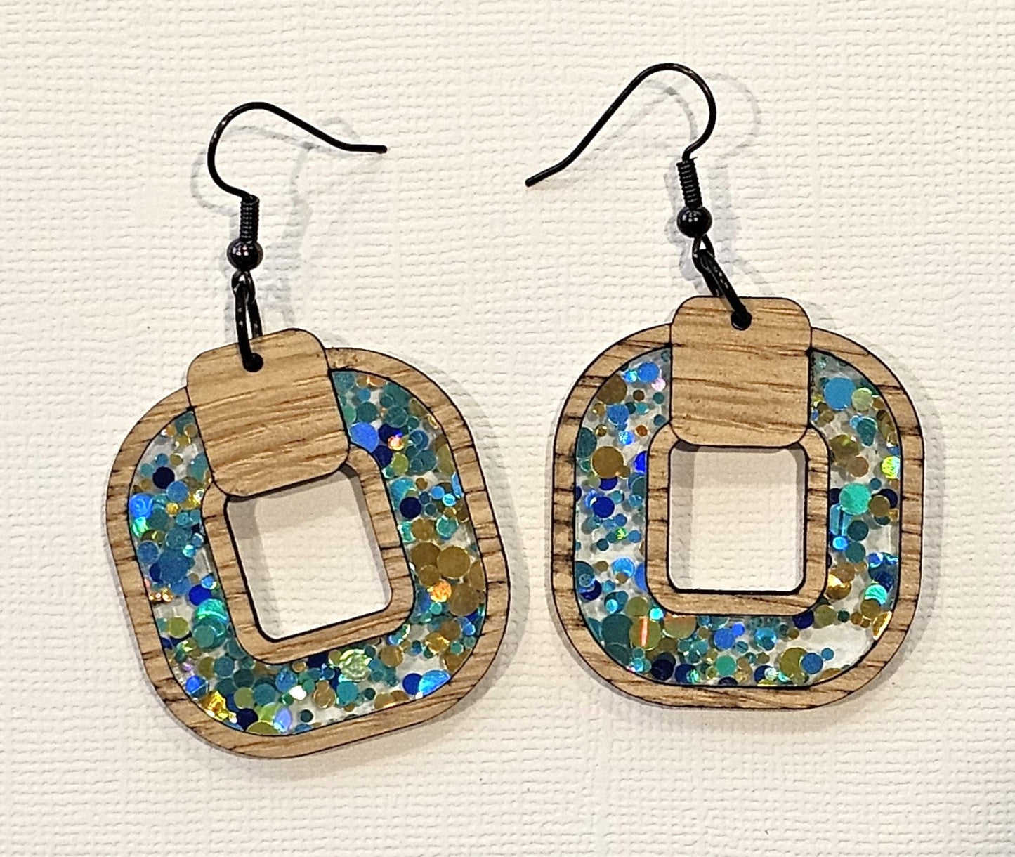 Peacock Inlay Earring. Free Shipping. - Star Squiggle Hash
