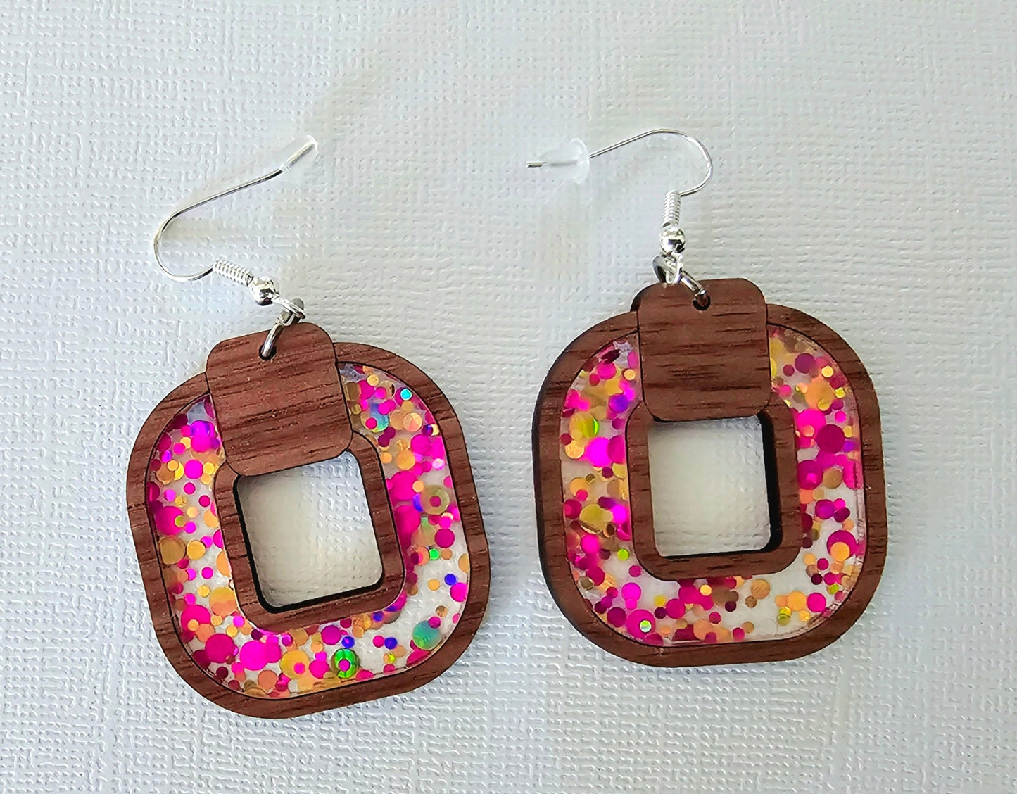 Rose Inlay Earrings. Free Shipping. - Star Squiggle Hash