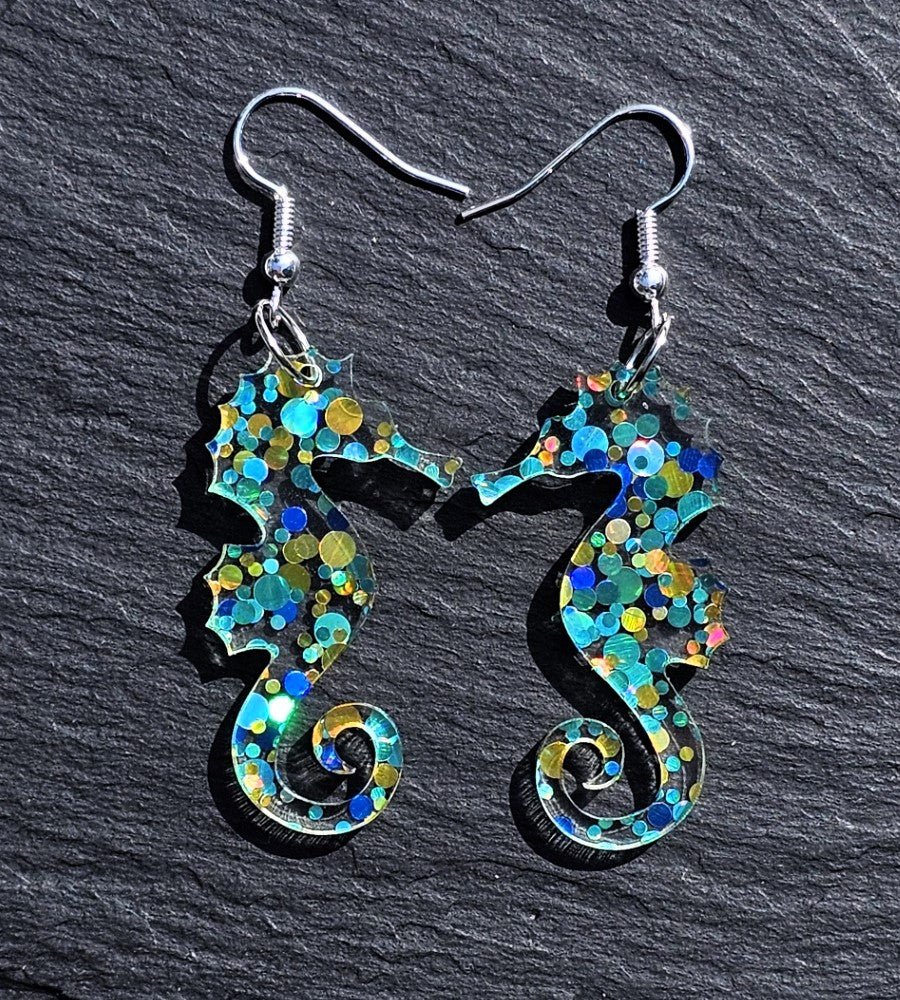 Sea Horse Earrings - Star Squiggle Hash