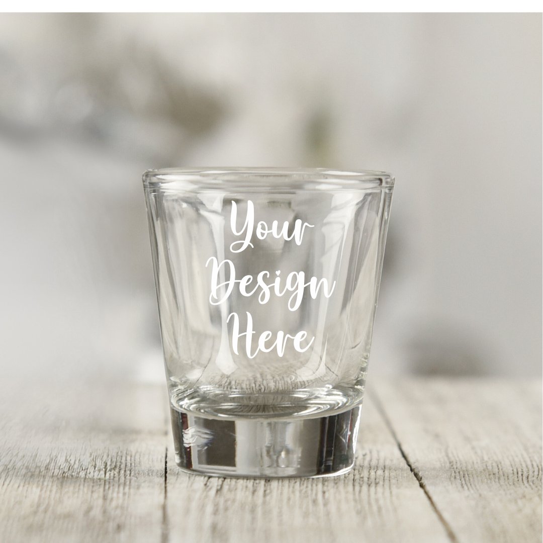 Shots Shots Shots Shots! 1 x Custom Engraved Shot Glass. - Star Squiggle Hash