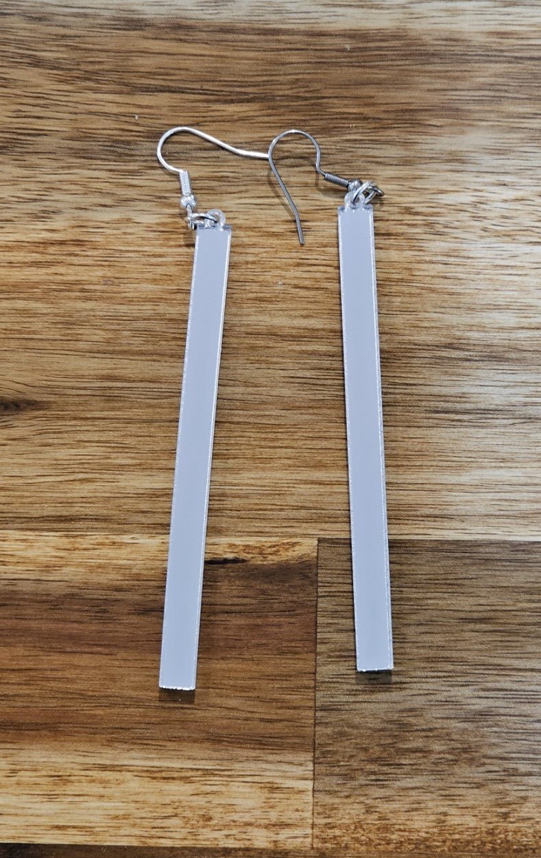 Skinny Bar Earrings Gold, Silver and Rose Gold - Star Squiggle Hash