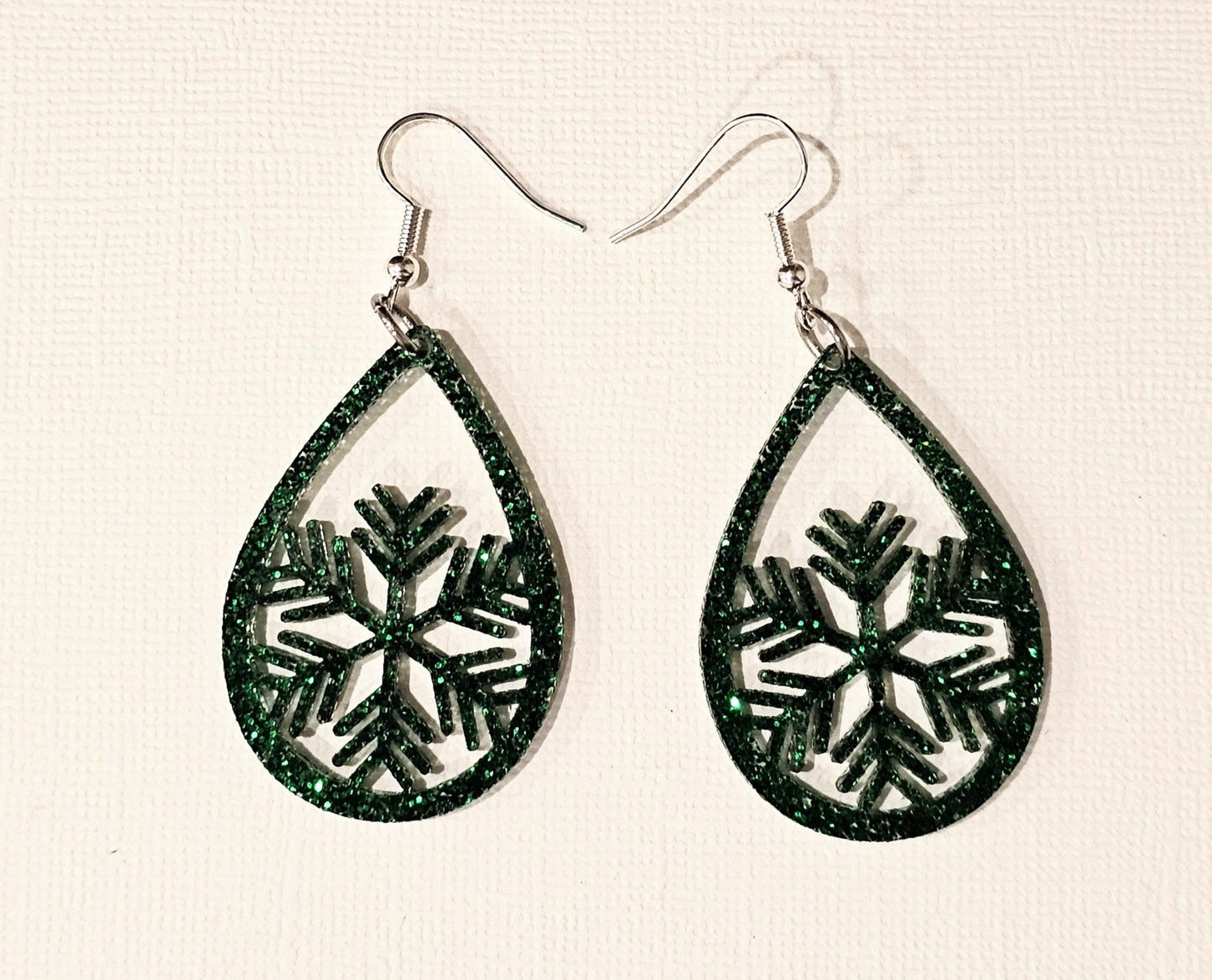 Sparkly Snowflake Earrings - Star Squiggle Hash