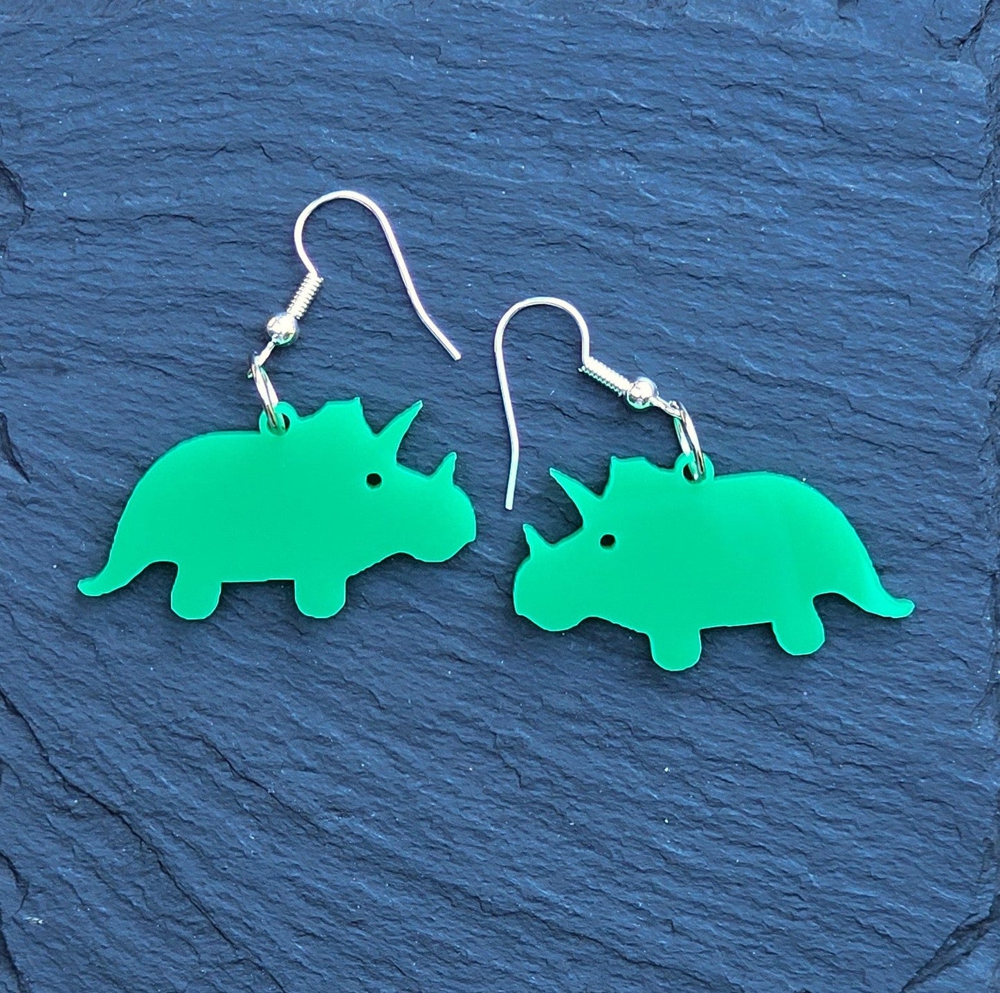 Triceratops Earrings - Star Squiggle Hash