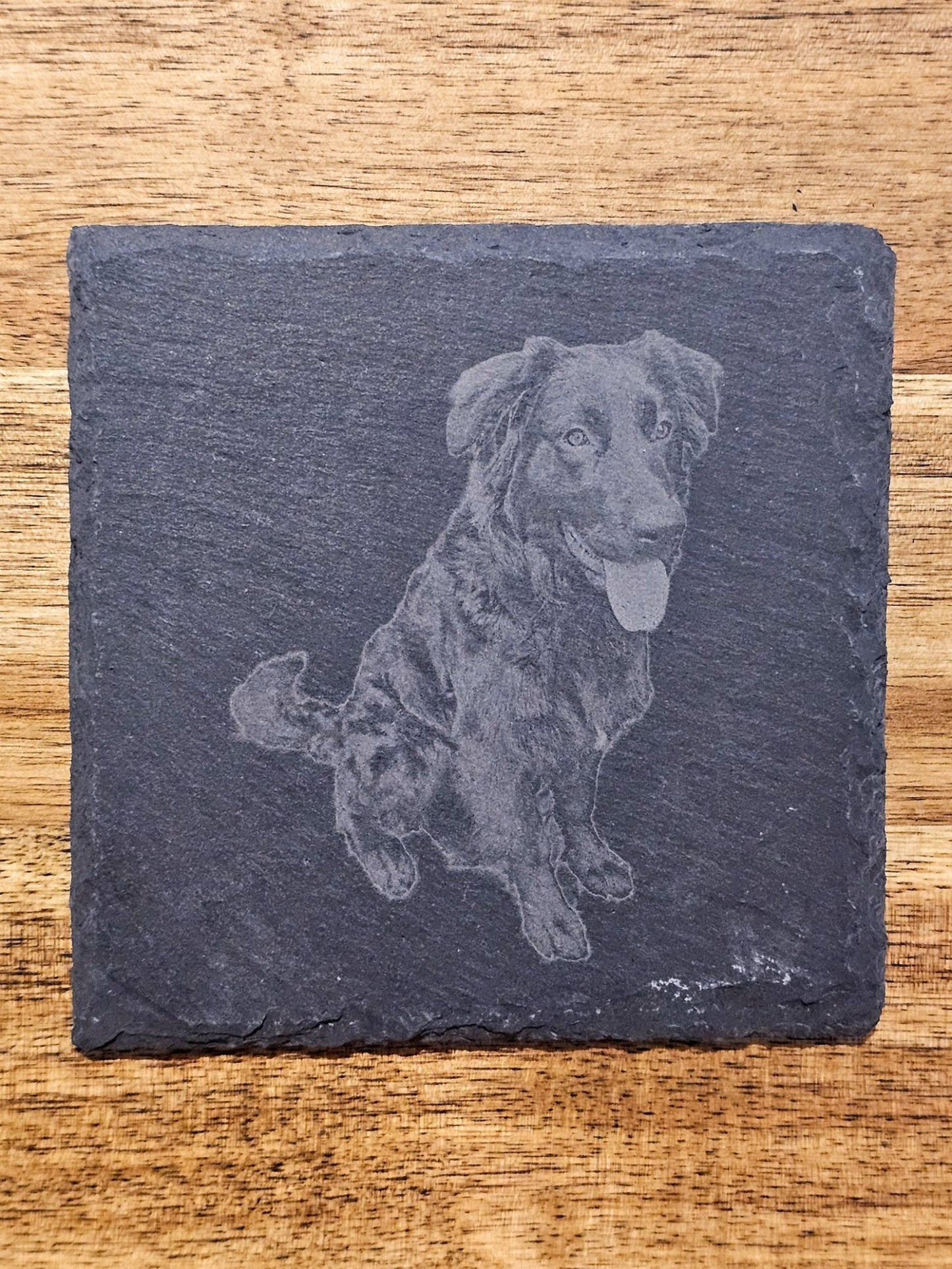 Wooden Board and Slate Coaster Bundle - Star Squiggle Hash