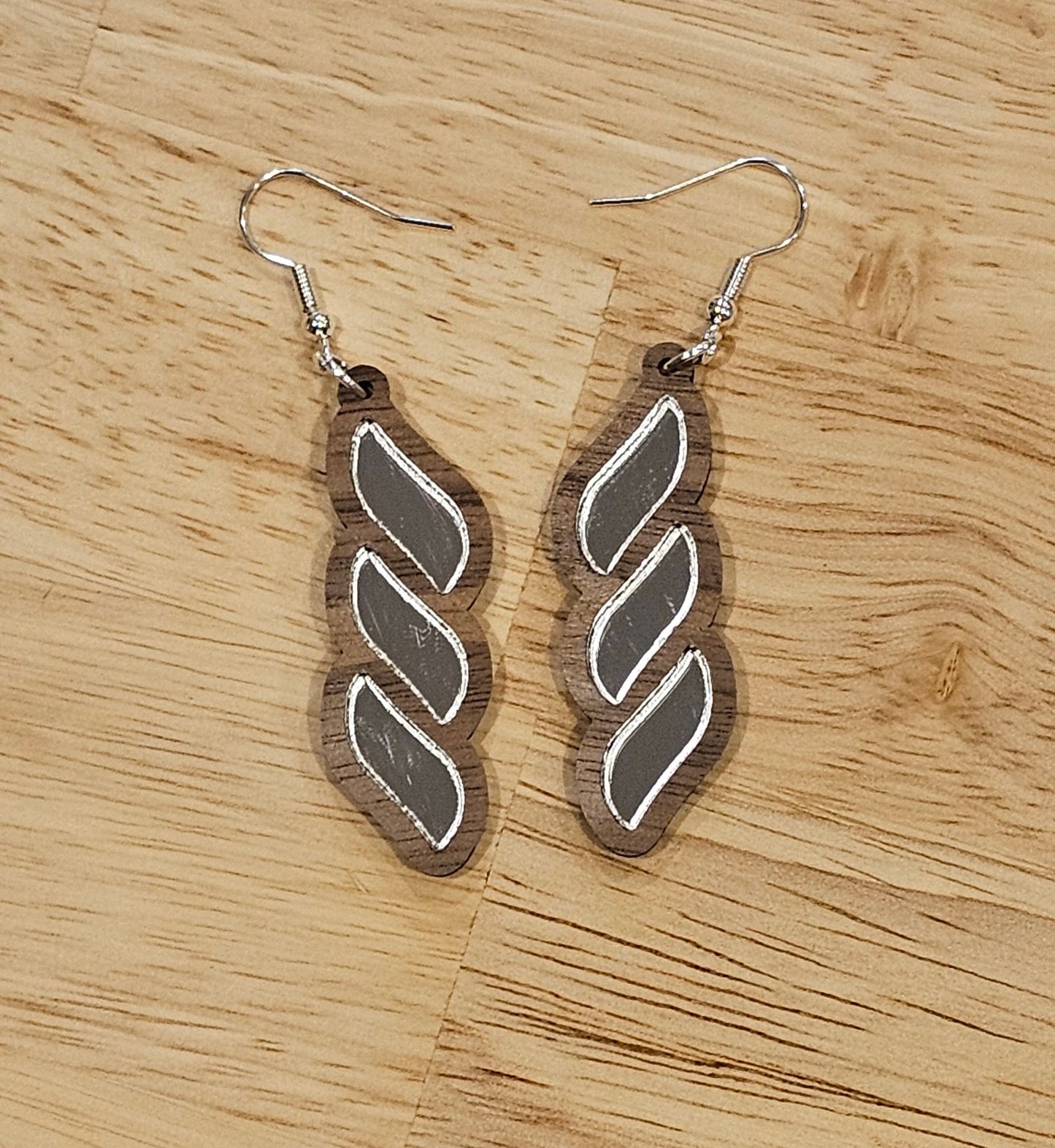 Twist Inlay Timber Earrings