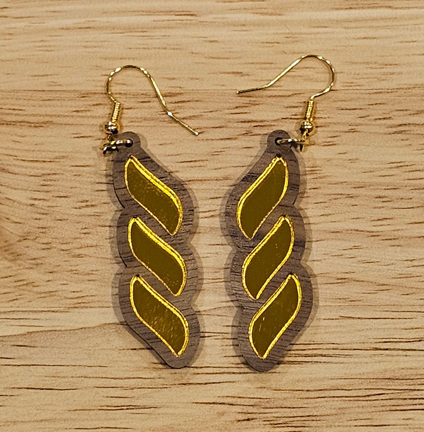 Twist Inlay Timber Earrings