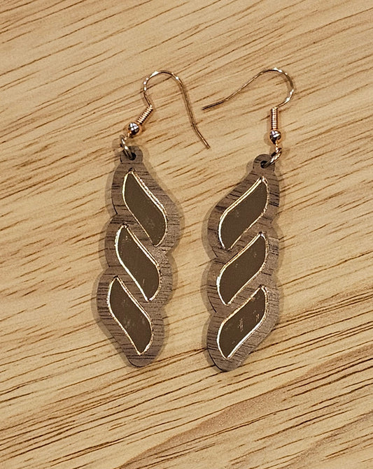 Twist Inlay Timber Earrings