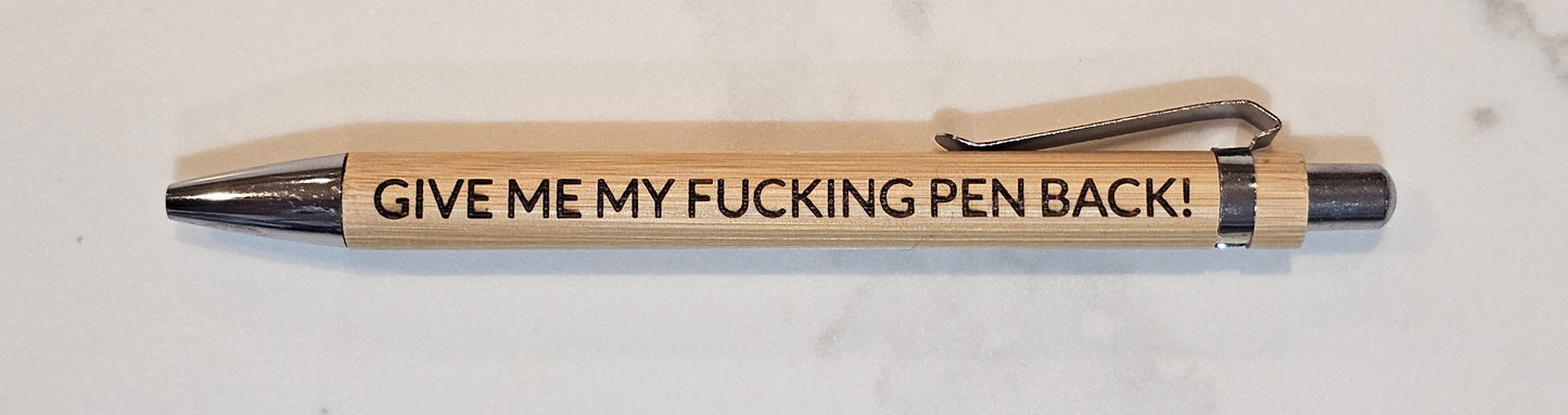 Bamboo Laser Engraved Pens