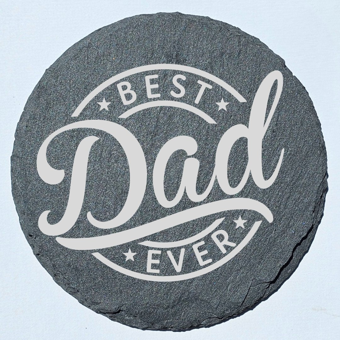 Best Ever Dad Slate Coaster - Star Squiggle Hash