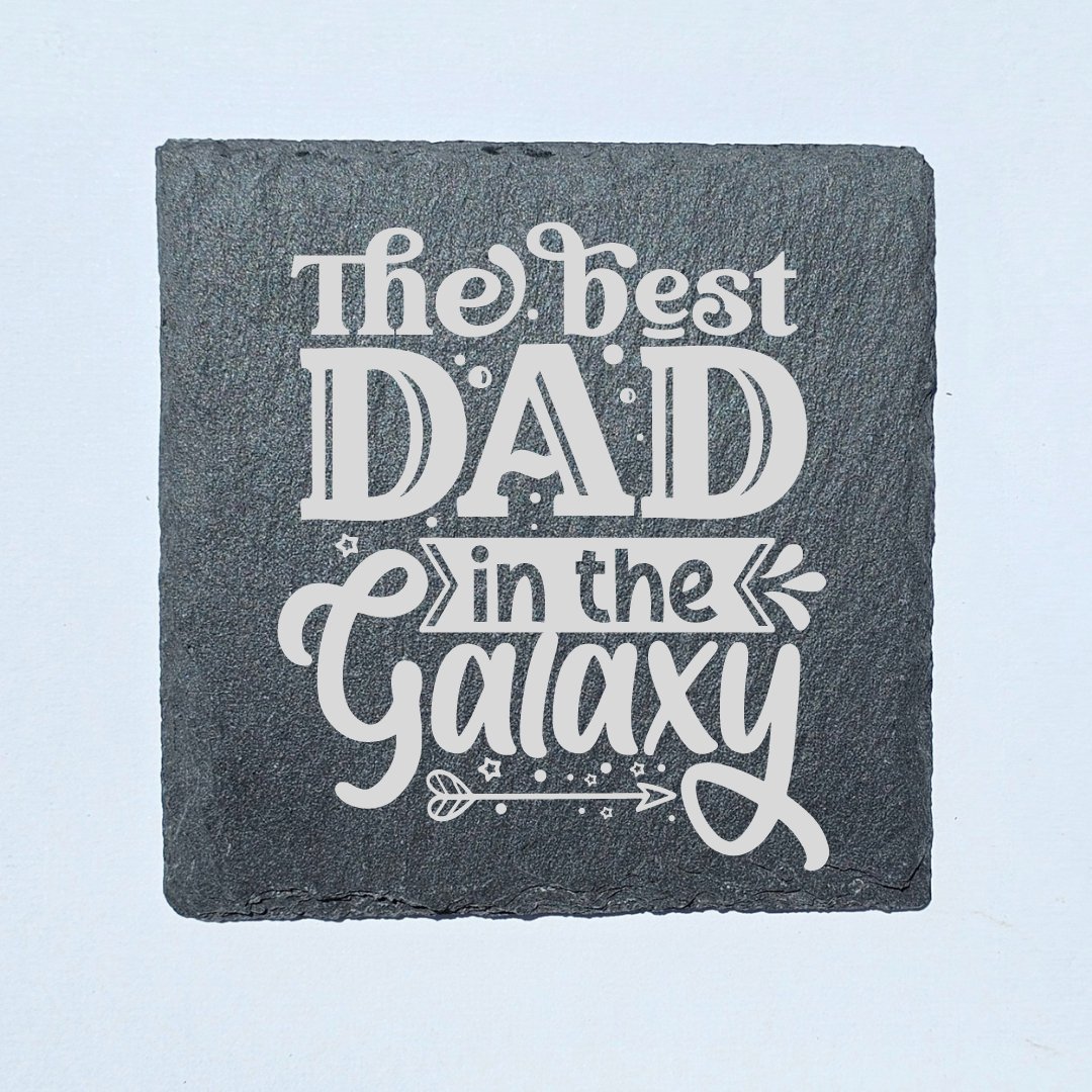 Father's Day Slate Coasters - Star Squiggle Hash