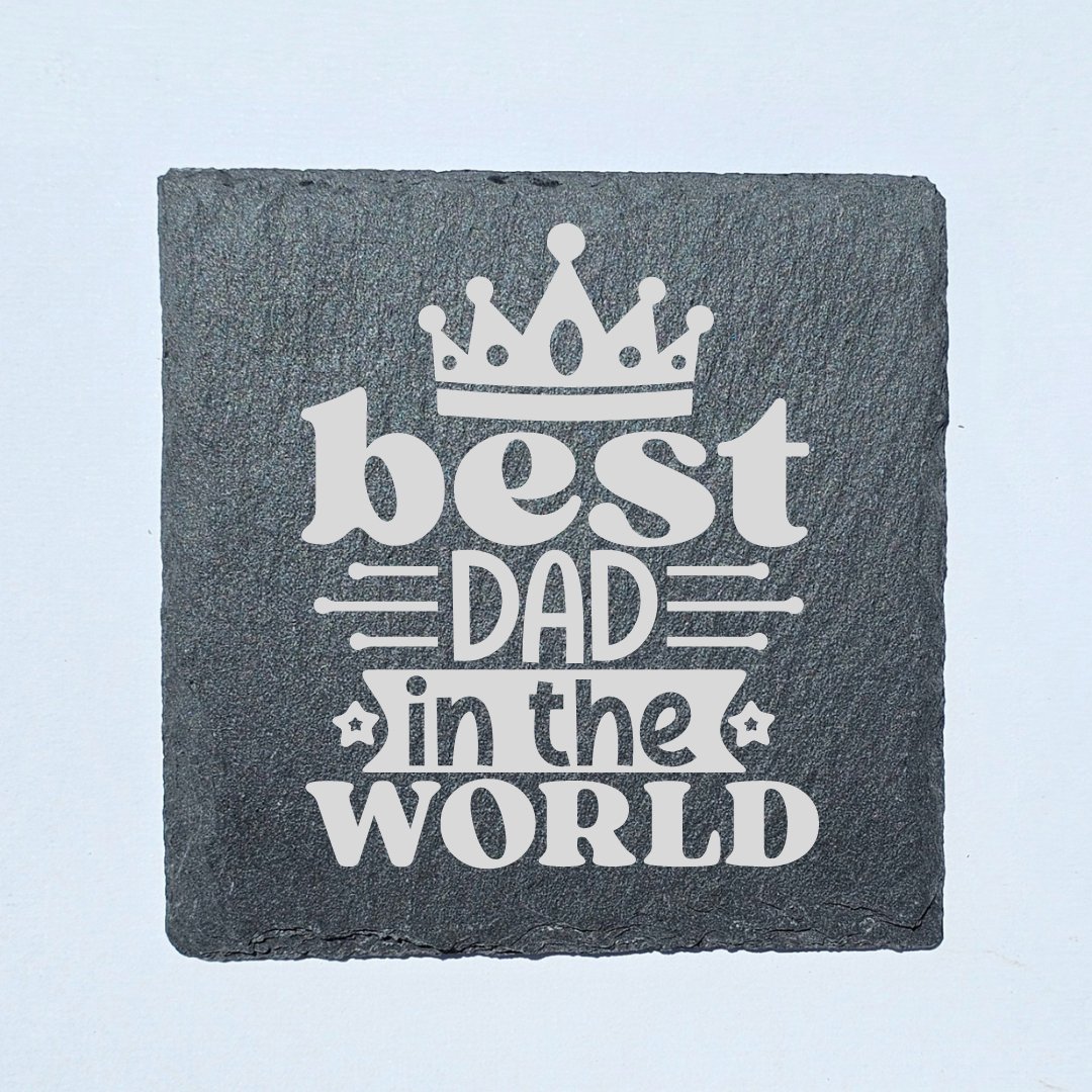 Father's Day Slate Coasters - Star Squiggle Hash