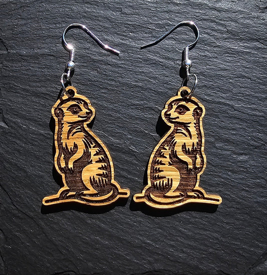 Meerkat Earrings. Free Shipping. - Star Squiggle Hash