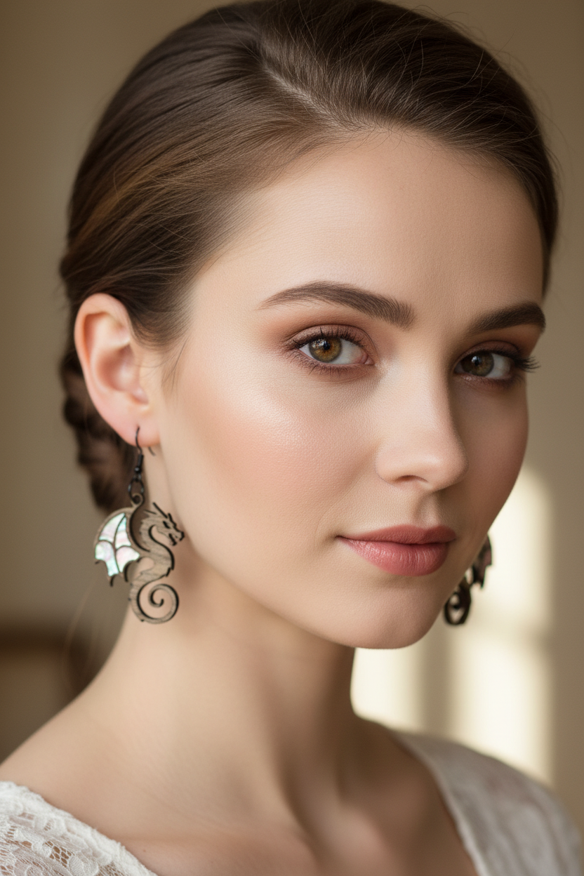 Dragon Inlay Earrings