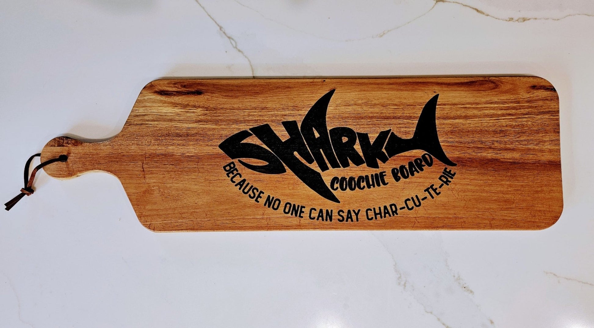 Shark Coochie Acacia Wooden Serving Board. - Star Squiggle Hash