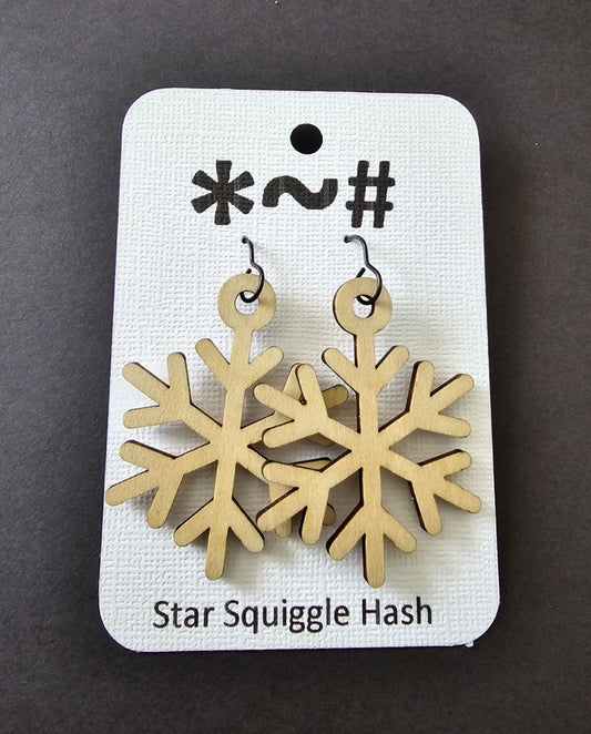 Snowflake Earrings - Star Squiggle Hash