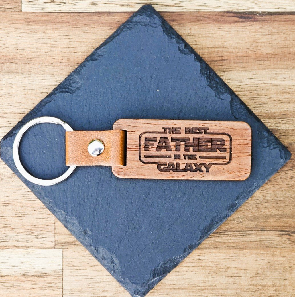 The Best Father in the Galaxy Key Ring - Star Squiggle Hash